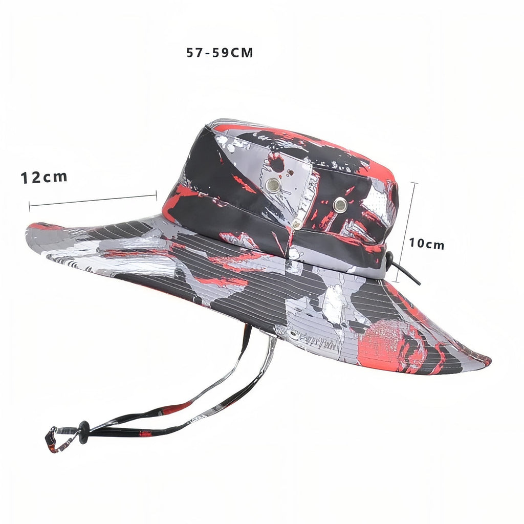 Chapeau randonnée camouflage à large bord avec jugulaire | Esprit Baroudeur