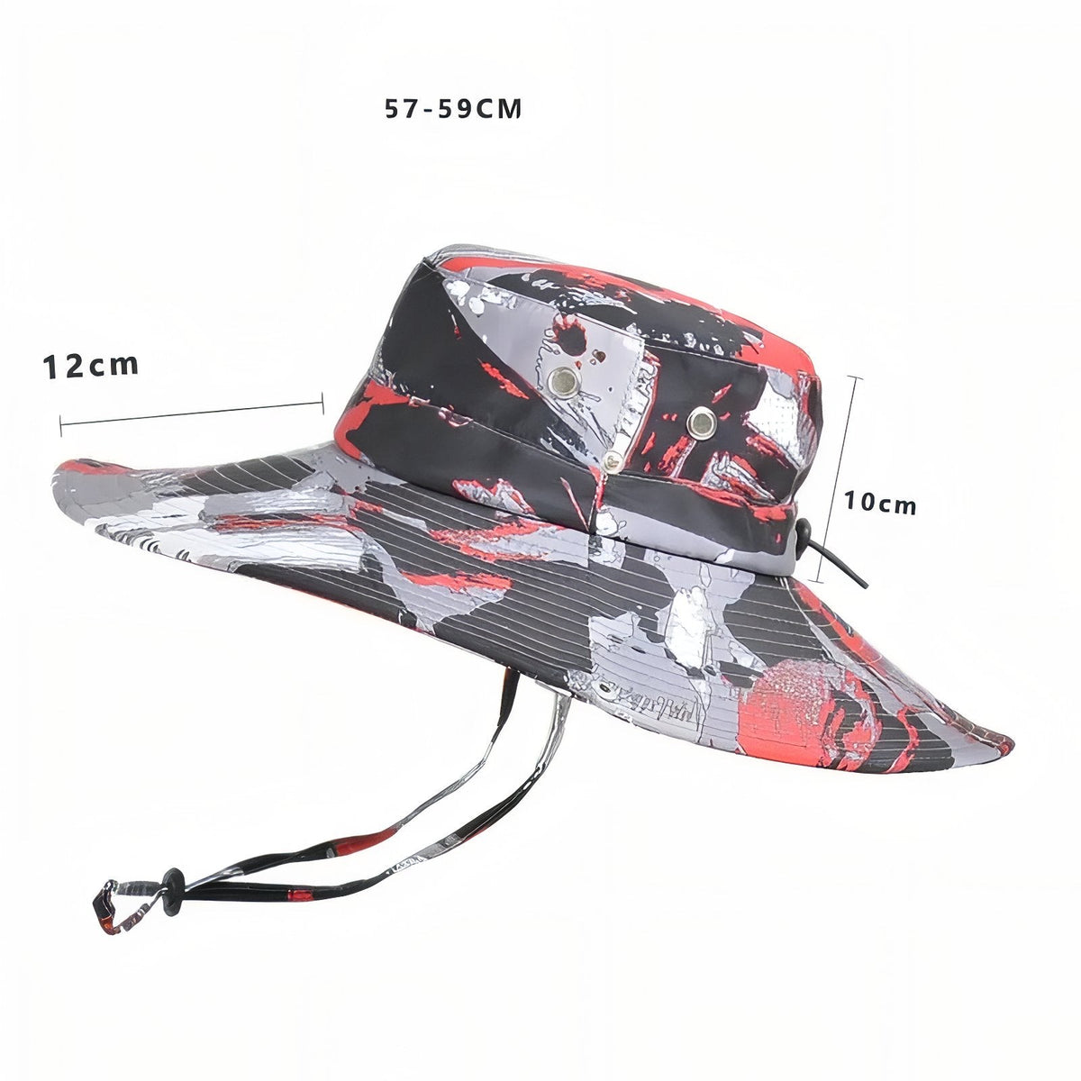 Chapeau randonnée camouflage à large bord avec jugulaire | Esprit Baroudeur