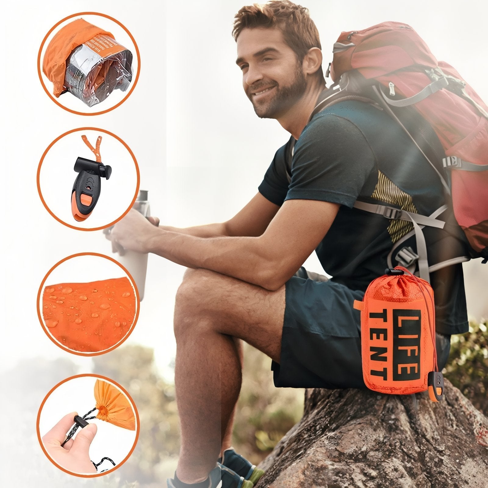Tente de survie légère bivouac randonnée ultra-compacte