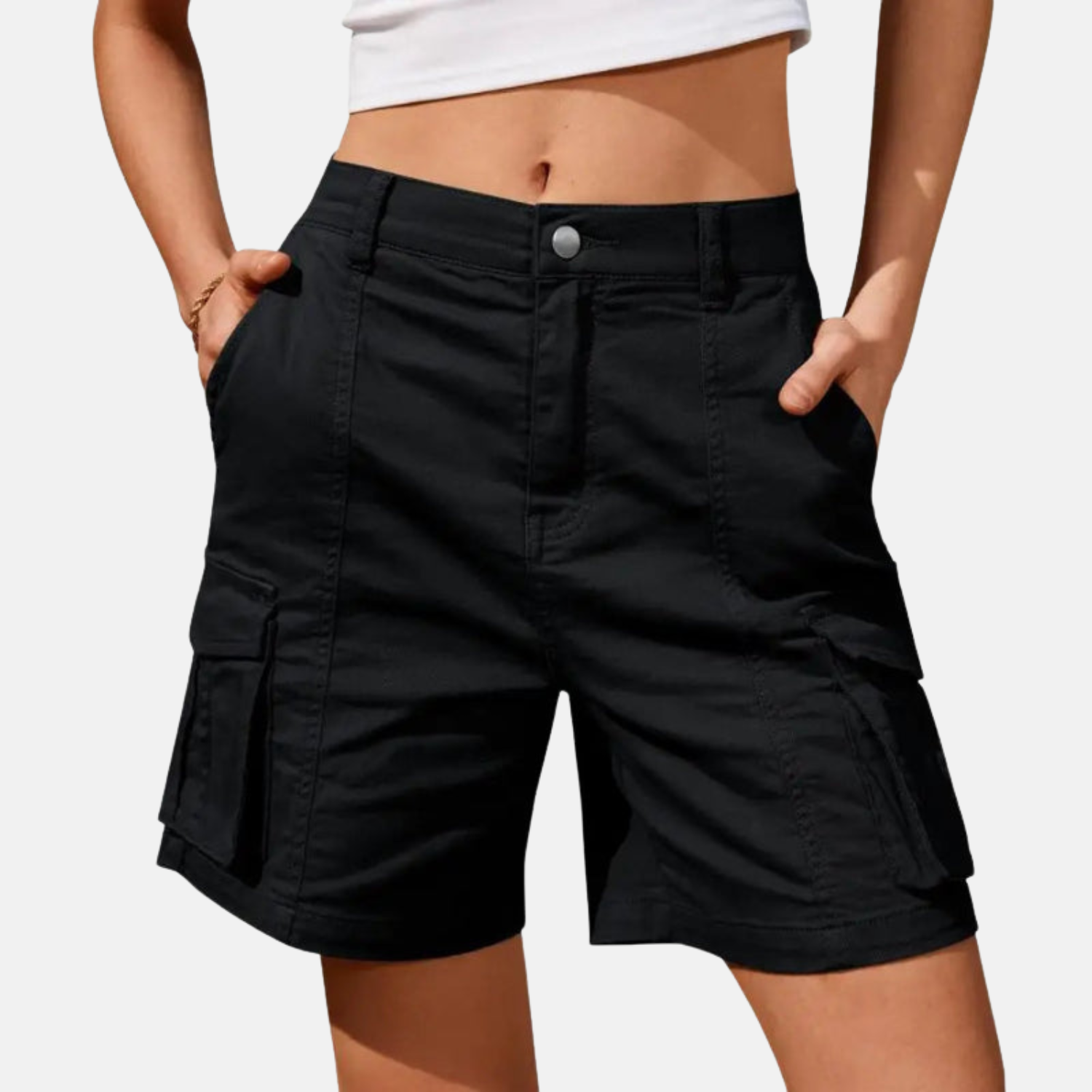 Short cargo | taille haute pour femme