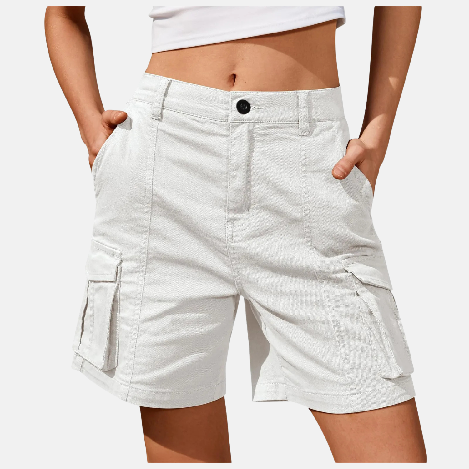 Short cargo | taille haute pour femme