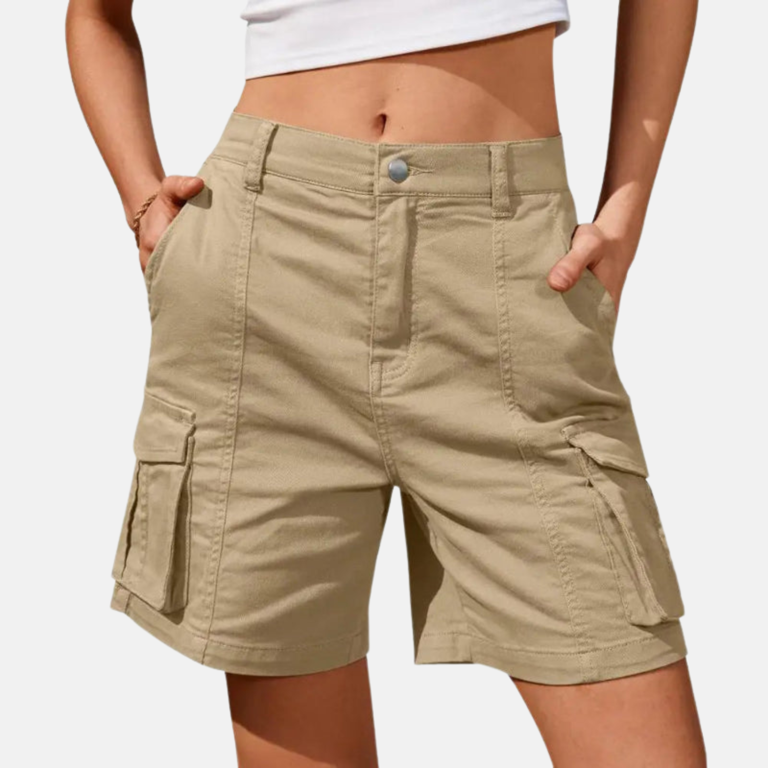 Short cargo | taille haute pour femme