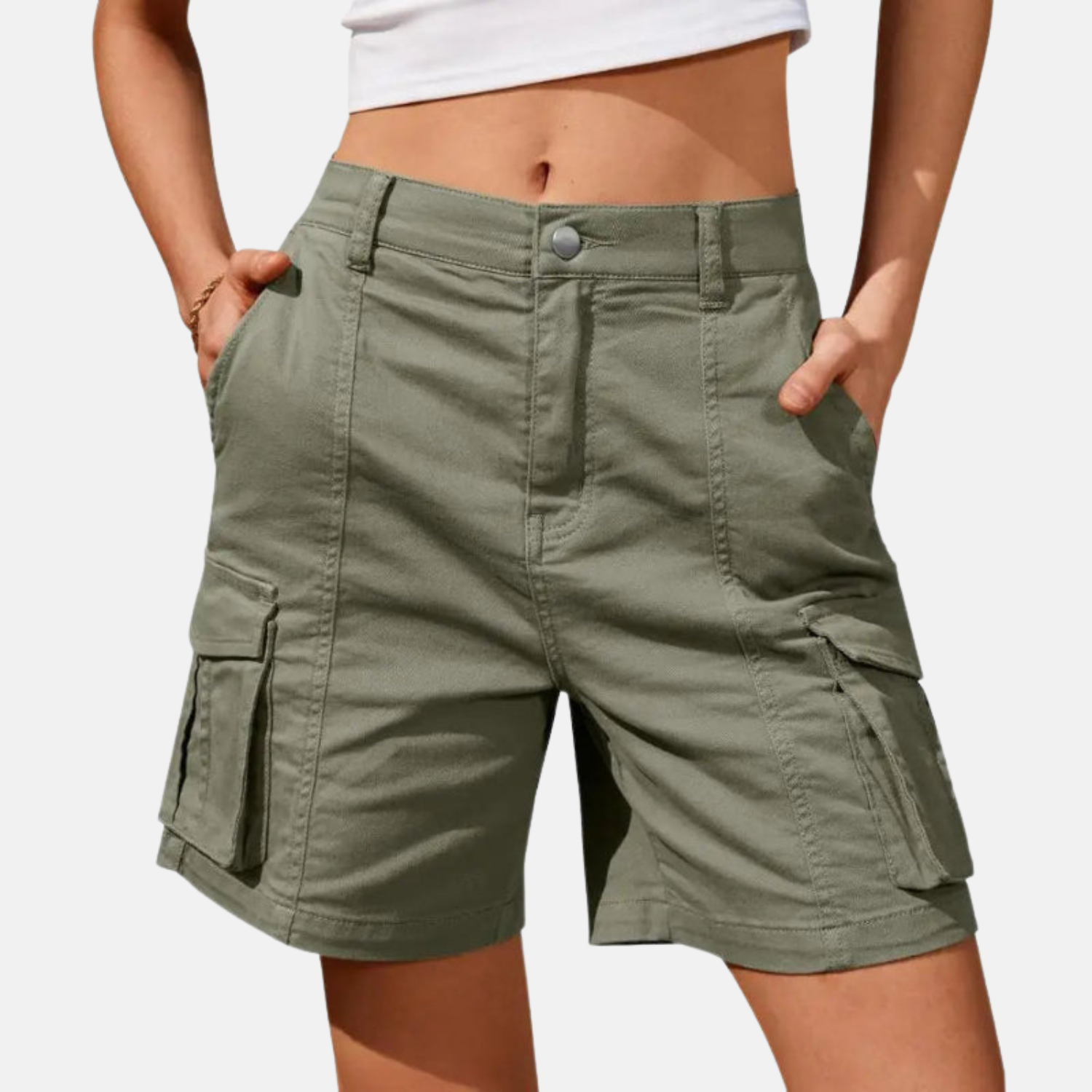 Short cargo | taille haute pour femme