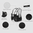 Sac trail respirant dos mesh pour course en sentier | Esprit Baroudeur
