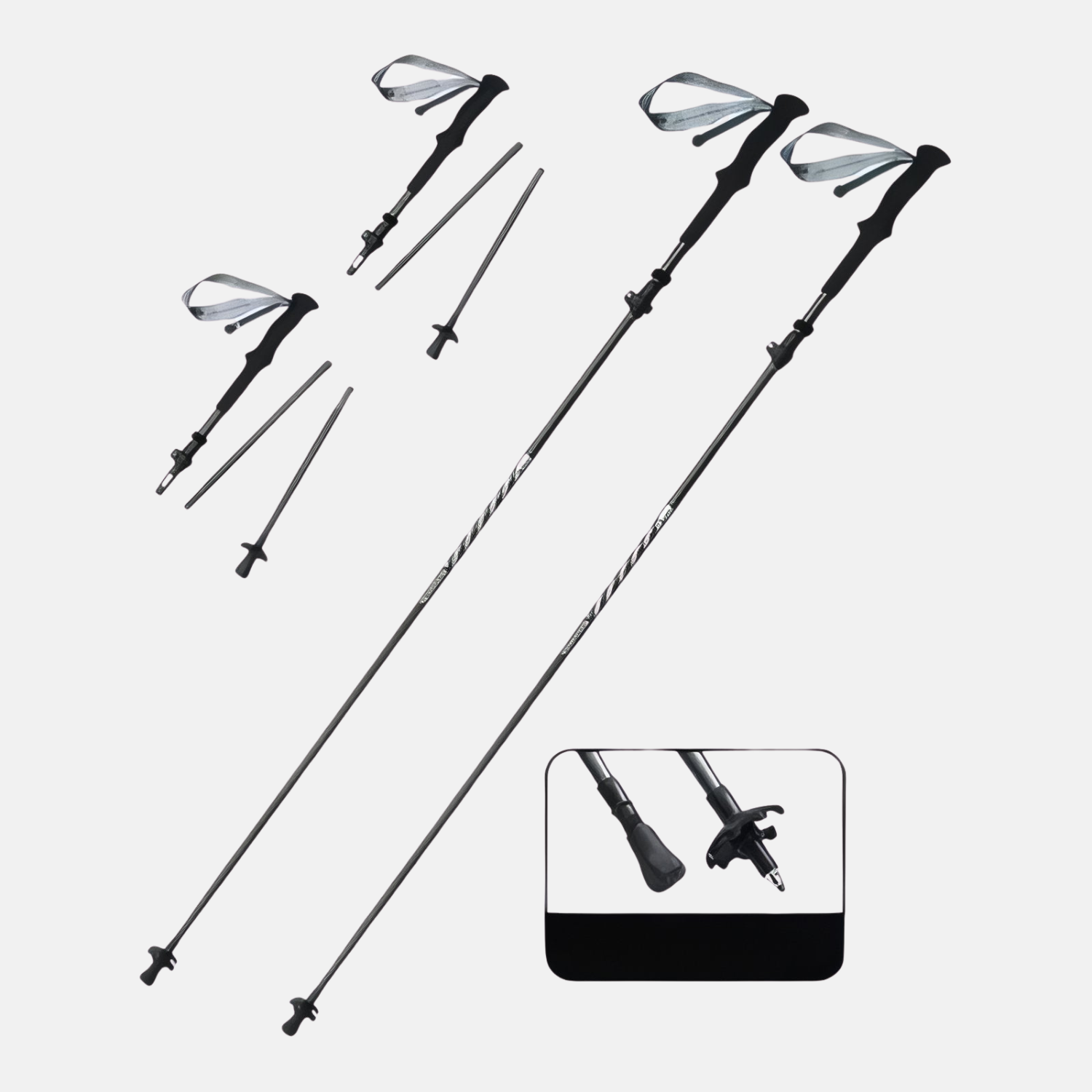 Bâton de randonnée pliable en carbone ultraléger