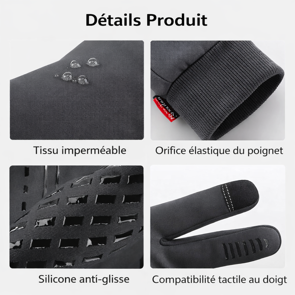 Gants de randonnée tactiles coupe-vent avec grip antidérapant | Esprit Baroudeur