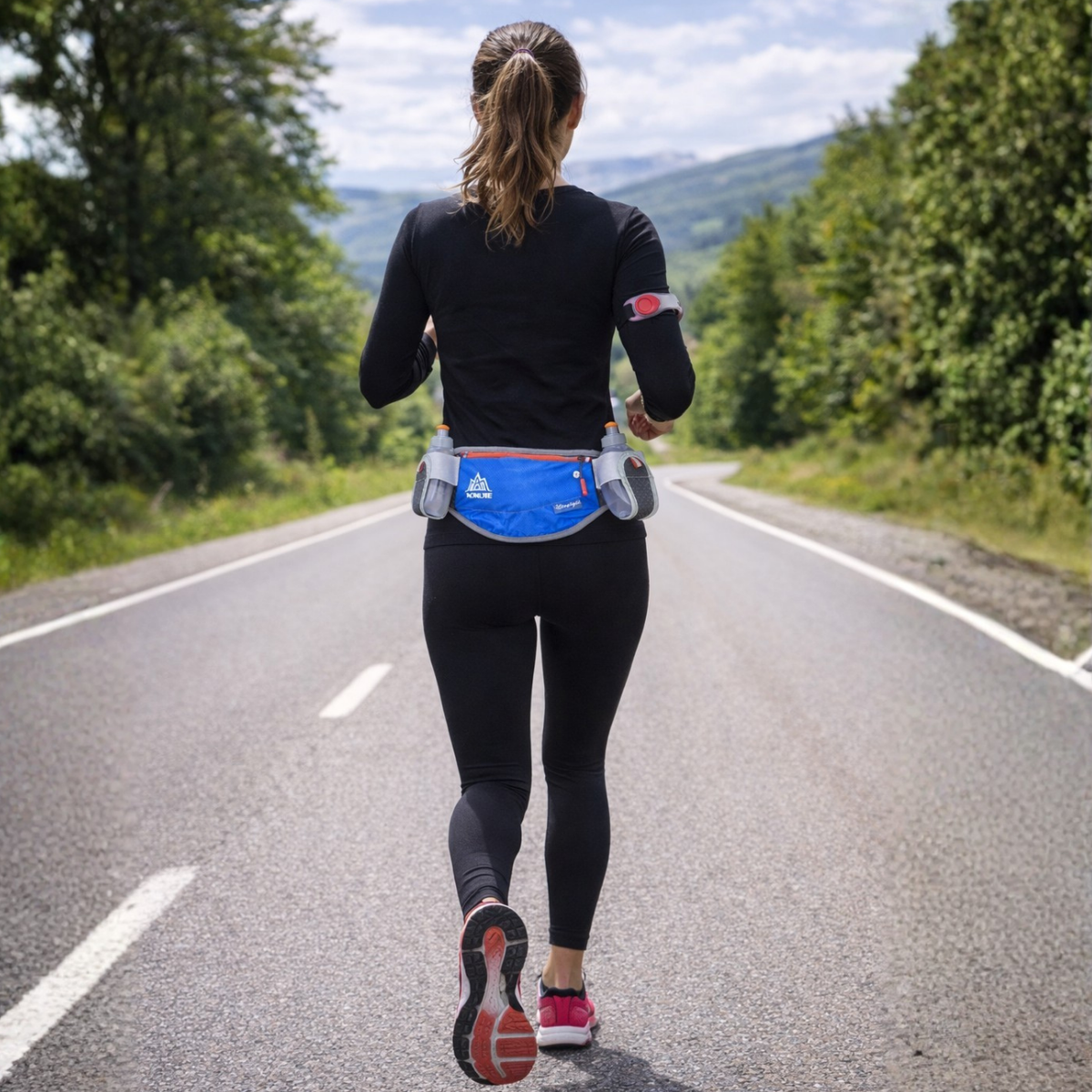 Ceinture trail running avec porte-gourdes et pochette | Esprit Baroudeur
