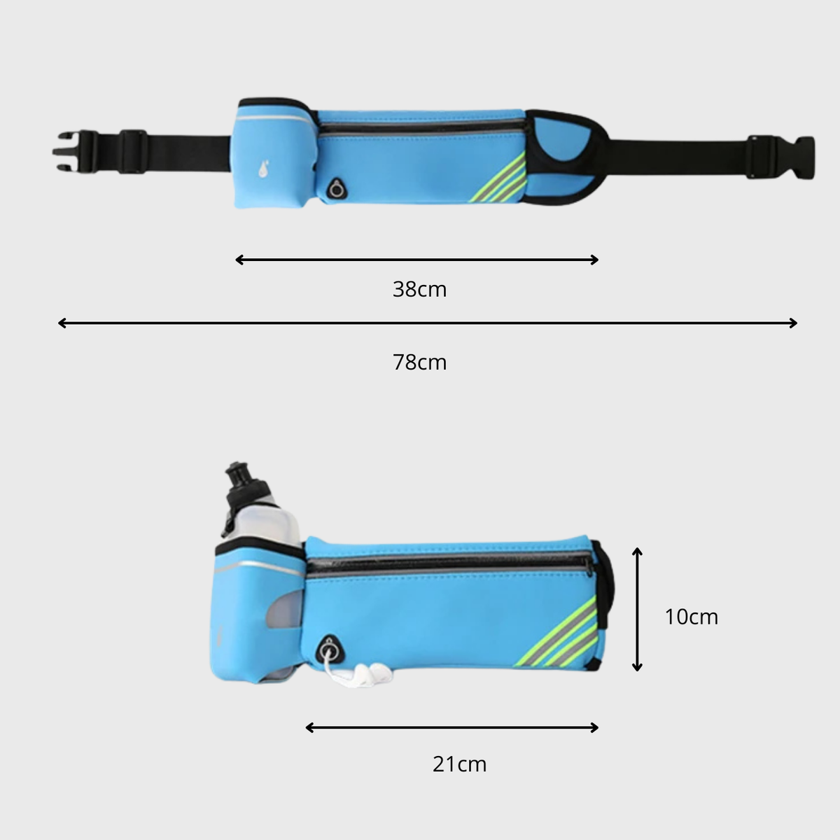 Ceinture d'hydratation running avec porte-gourde ajustable | Esprit Baroudeur