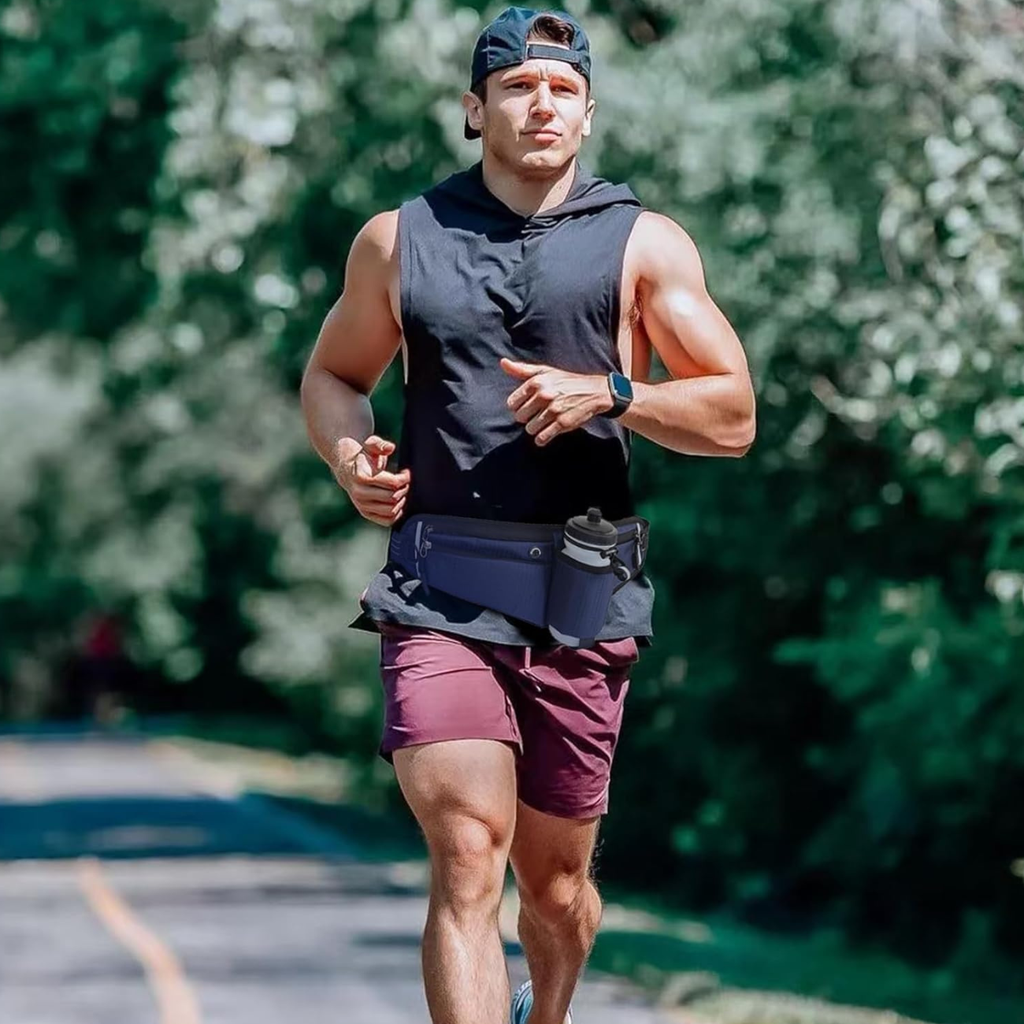 Ceinture de trail runner avec porte-gourde et poches | Esprit Baroudeur