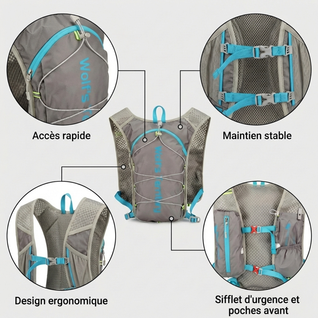 Sac gilet de trail léger pour course longue distance | Esprit Baroudeur