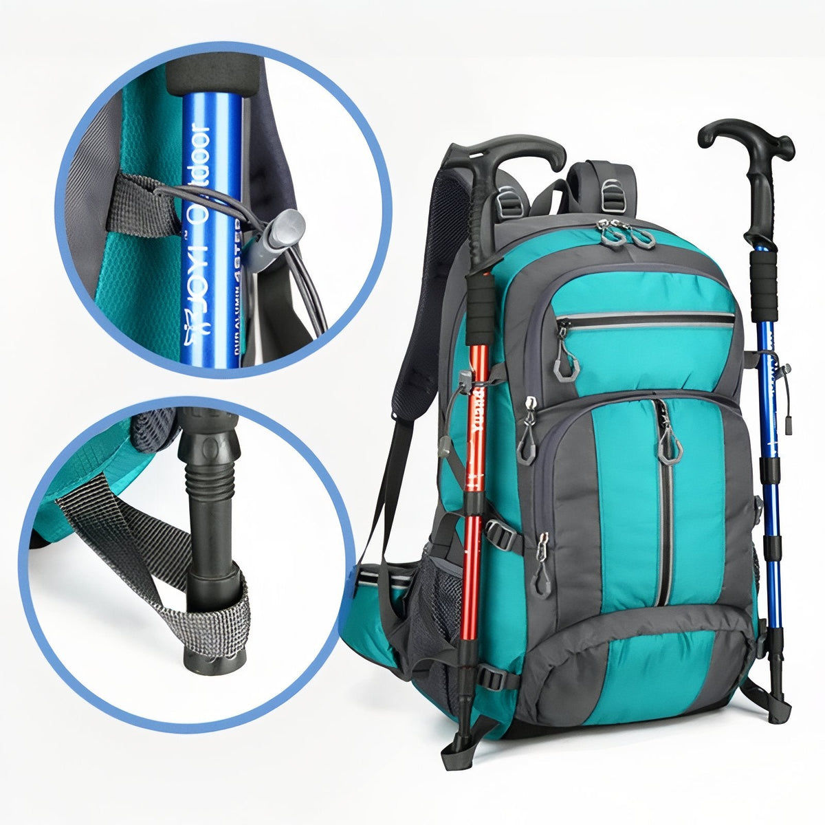 Sac à dos randonnée 55L compartiments multiples trekking | Esprit Baroudeur