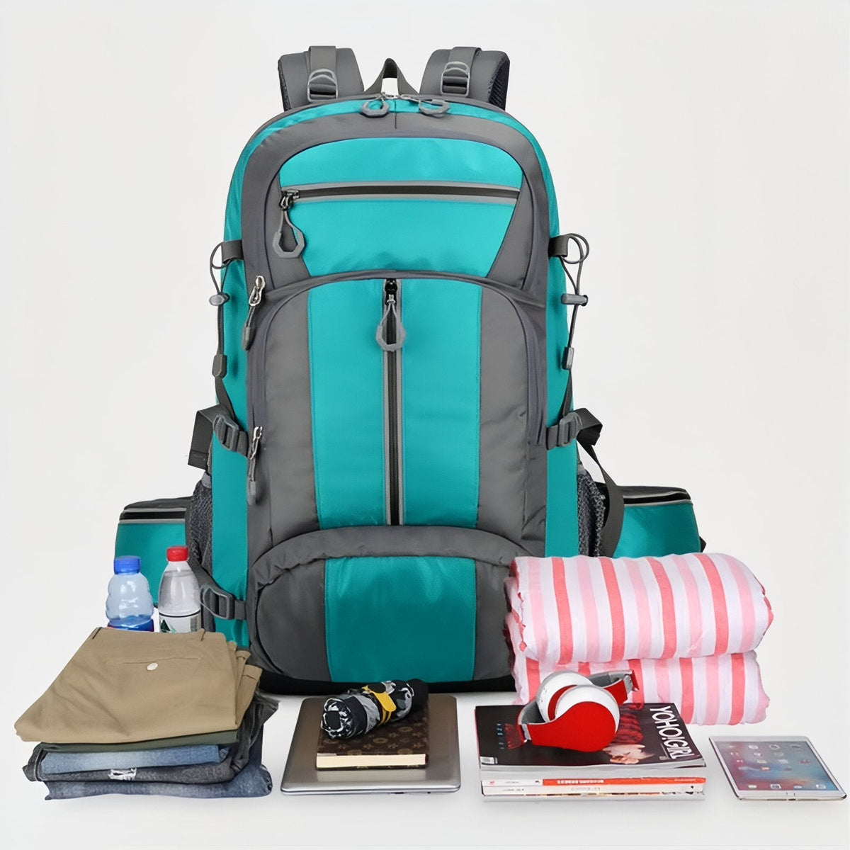 Sac à dos randonnée 55L compartiments multiples trekking | Esprit Baroudeur