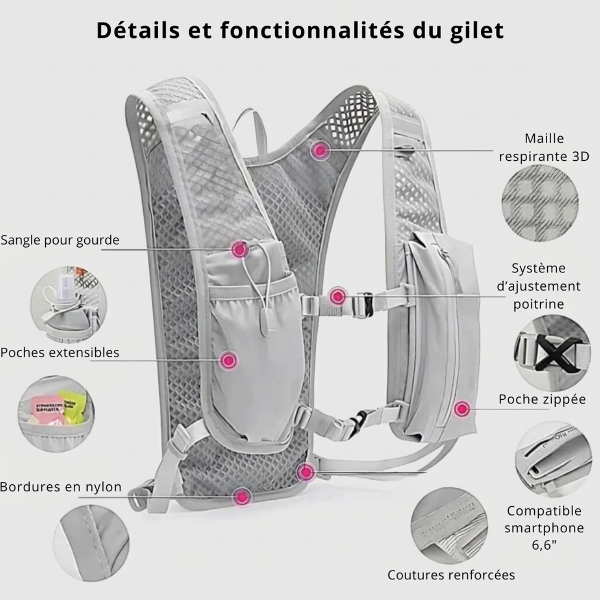 Gilet trail respirant léger pour randonnée outdoor | Esprit Baroudeur