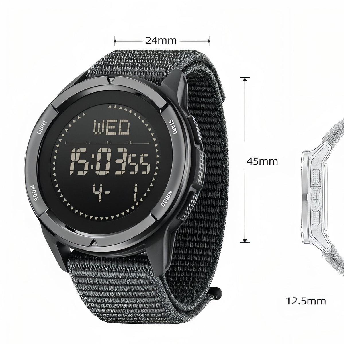 Montre digitale randonnée légère avec bracelet nylon | Esprit Baroudeur