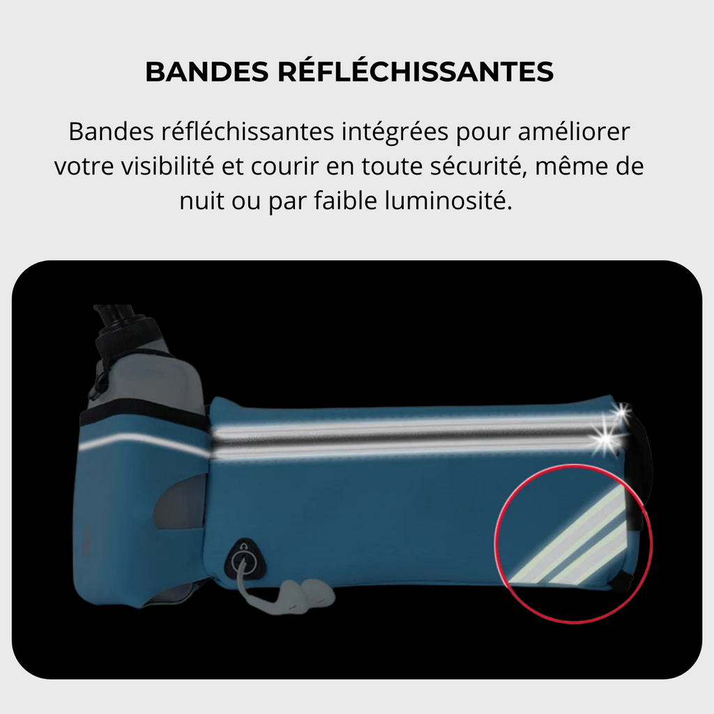 Ceinture d'hydratation running avec porte-gourde ajustable | Esprit Baroudeur