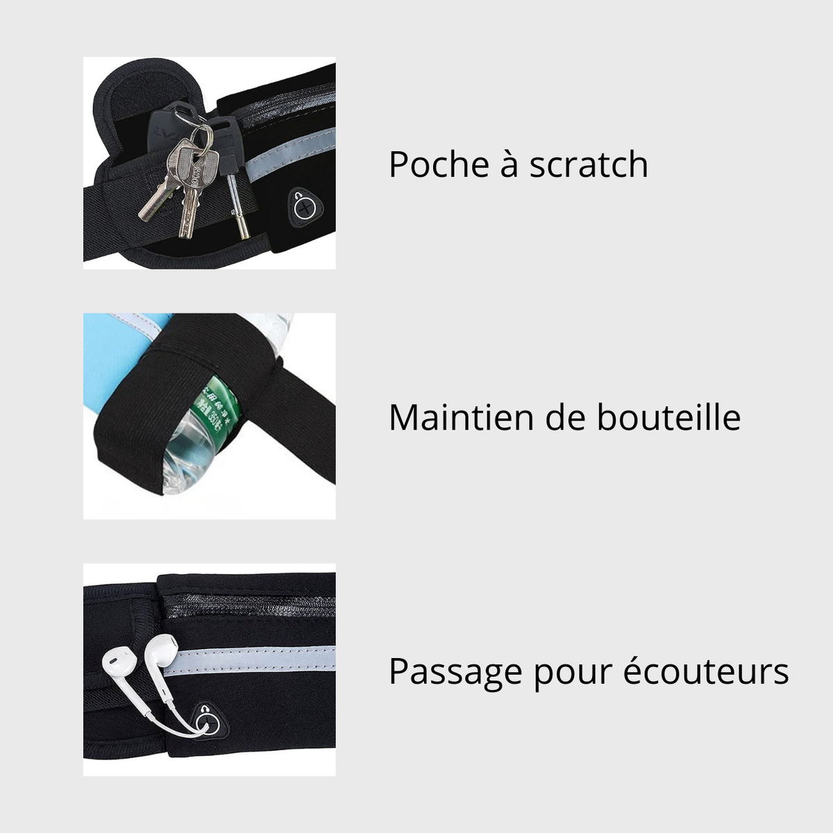 Ceinture de trail running avec bande réfléchissante | Esprit Baroudeur