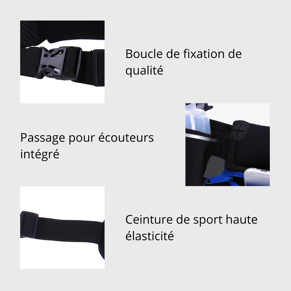 Ceinture d'hydratation running avec poches et gourdes | Esprit Baroudeur