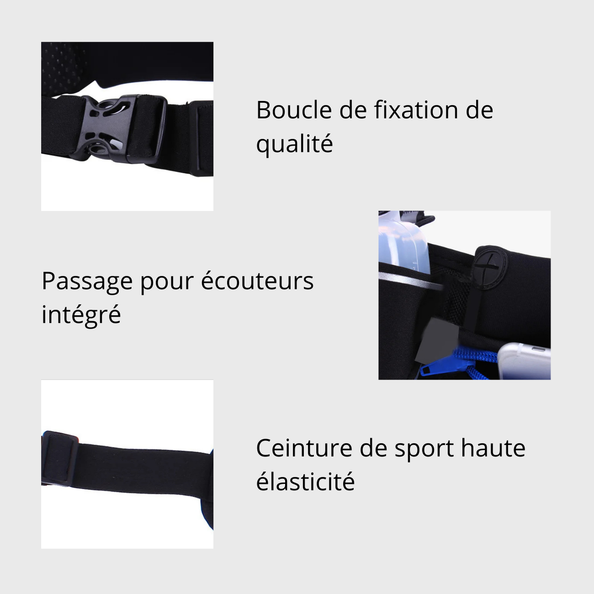 Ceinture d'hydratation running avec poches et gourdes | Esprit Baroudeur