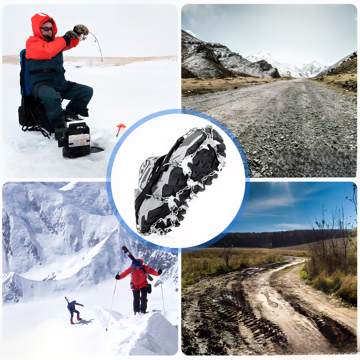 Crampons glace randonnée 32 pointes antidérapants neige | Esprit Baroudeur