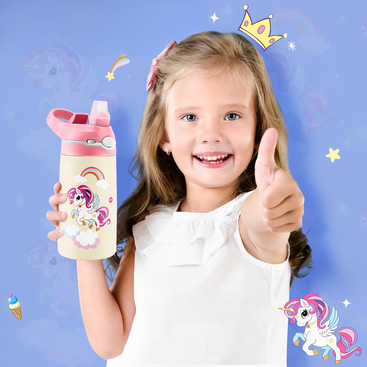 Gourde enfant isotherme avec paille et bouchon sécurisé 400ml | Esprit Baroudeur