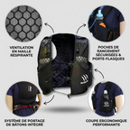 Sac hydratation trail running avec poches avant | Esprit Baroudeur
