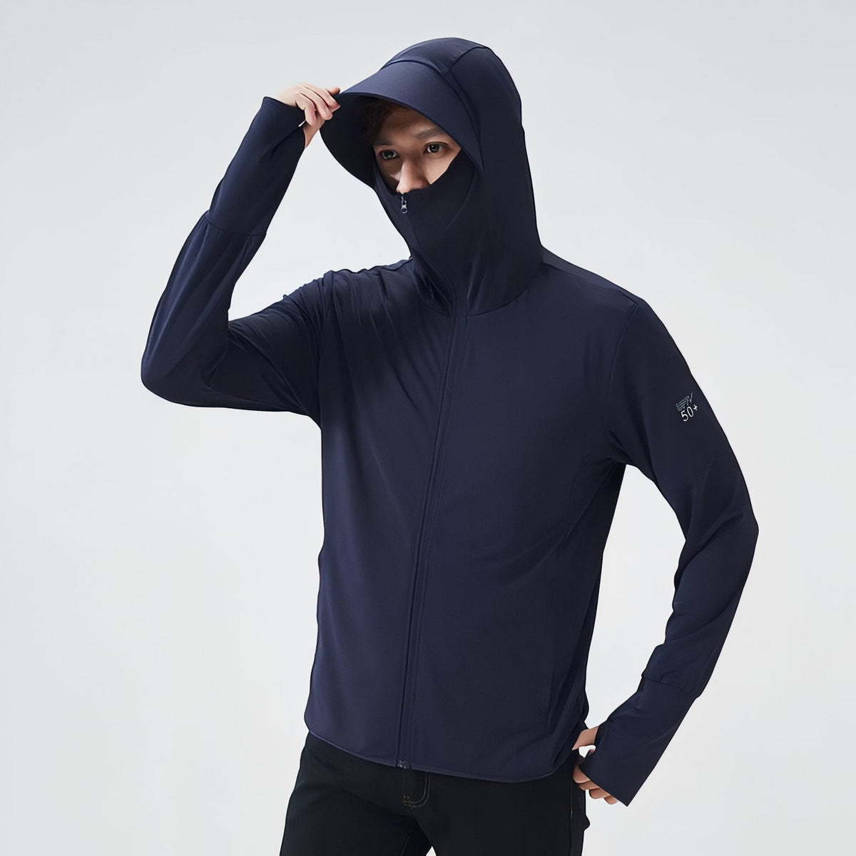 Veste anti-UV UPF 50+ à capuche et cache-visage intégré | Esprit Baroudeur