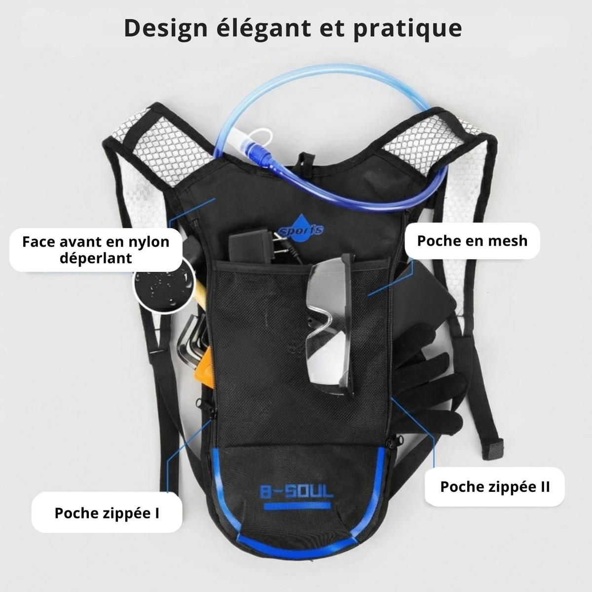 Sac hydratation trail léger avec poche à eau 2L | Esprit Baroudeur
