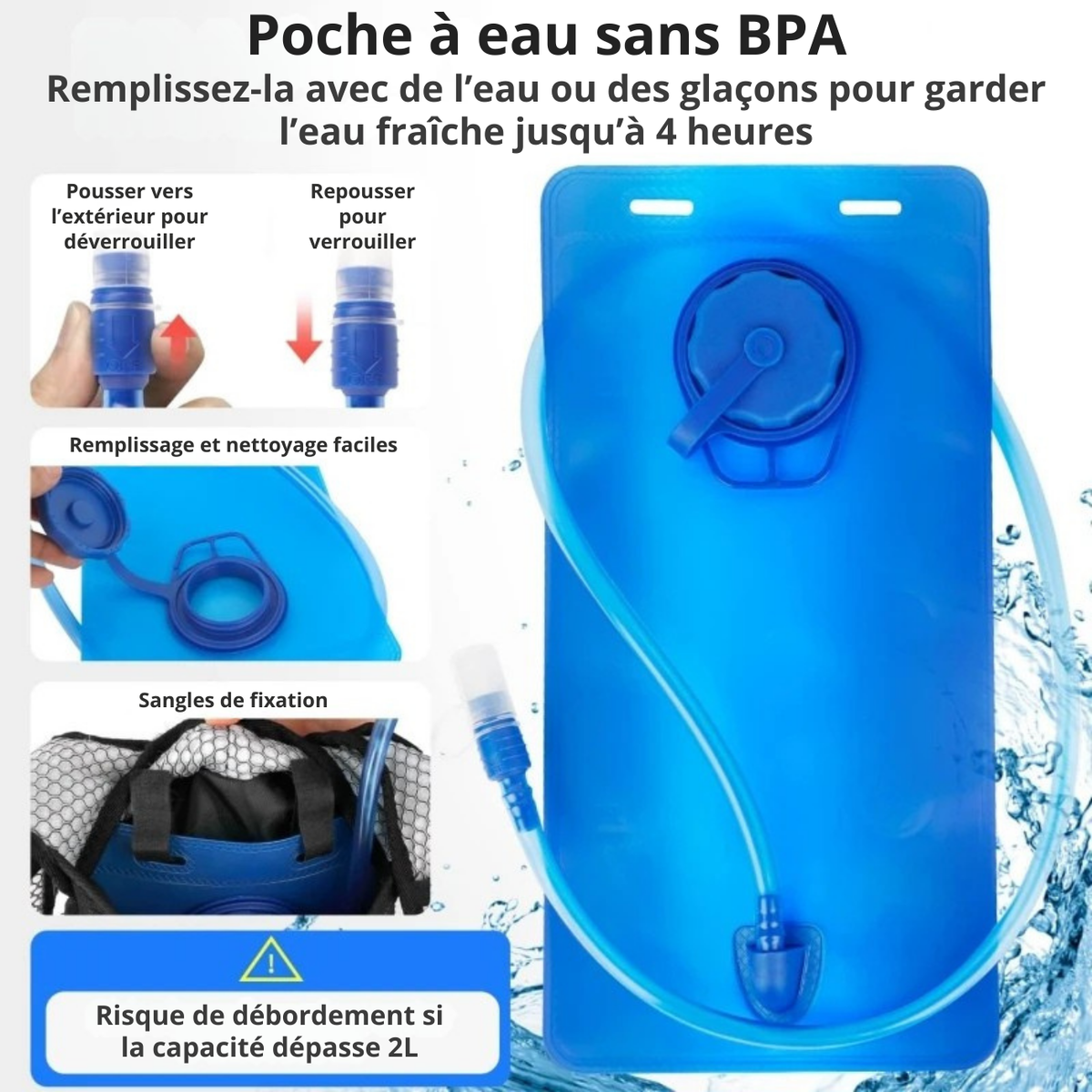 Sac hydratation trail léger avec poche à eau 2L | Esprit Baroudeur