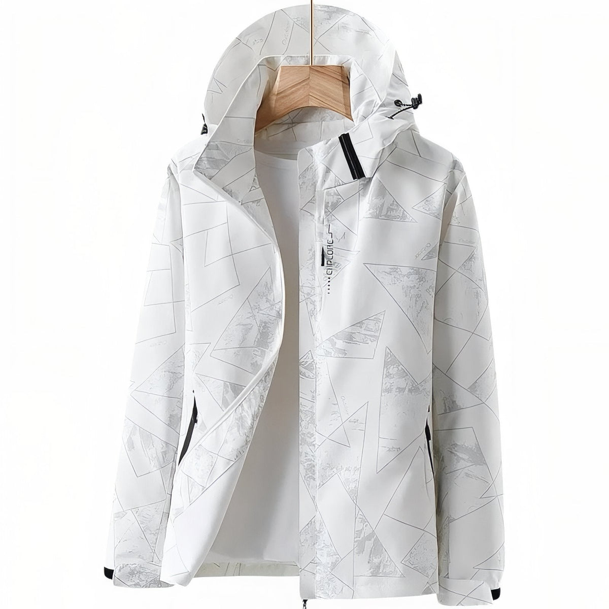 Veste imperméable randonnée à capuche motif montagne | Esprit Baroudeur