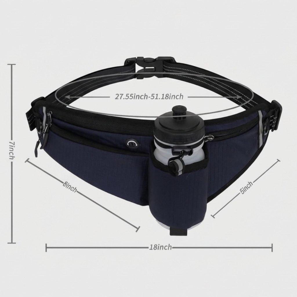 Ceinture de trail runner avec porte-gourde et poches | Esprit Baroudeur