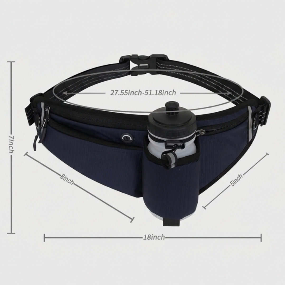Ceinture de trail runner avec porte-gourde et poches | Esprit Baroudeur