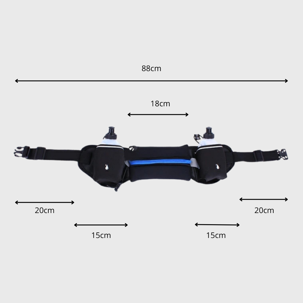 Ceinture d'hydratation running avec poches et gourdes | Esprit Baroudeur