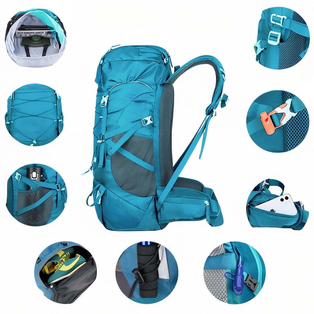 Sac randonnée multipoches 60L grande capacité trekking | Esprit Baroudeur