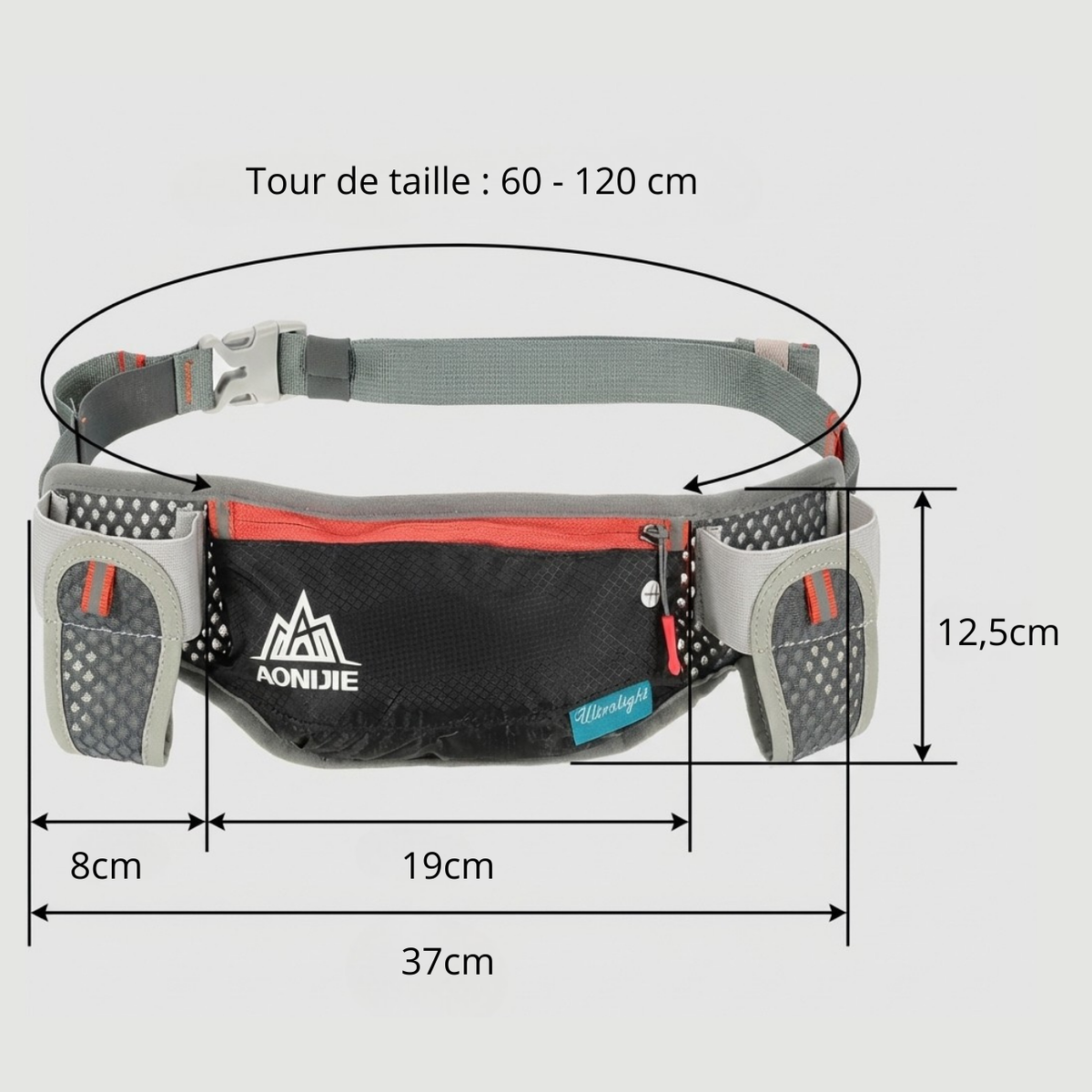 Ceinture trail running avec porte-gourdes et pochette | Esprit Baroudeur