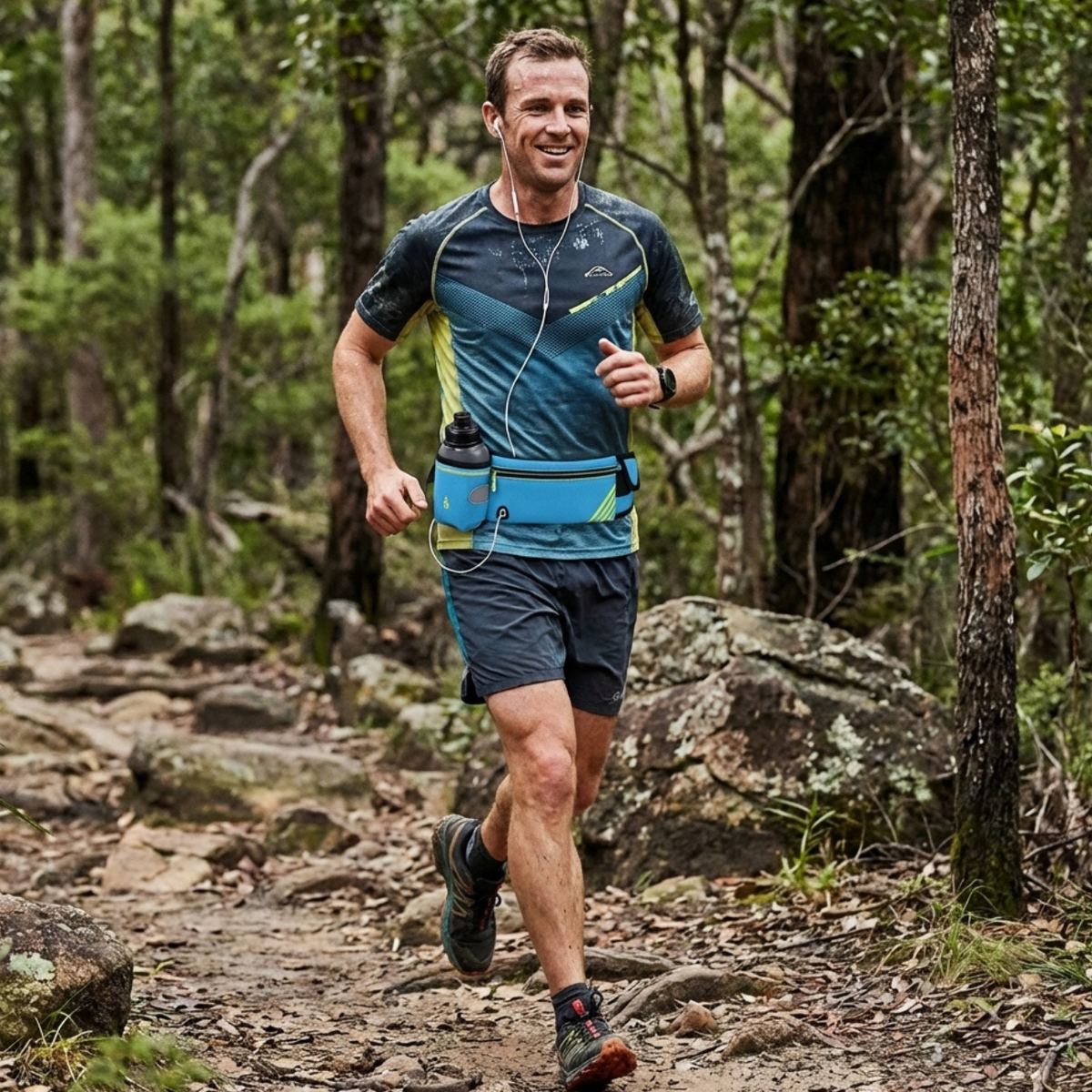 Ceinture d'hydratation running avec porte-gourde ajustable | Esprit Baroudeur