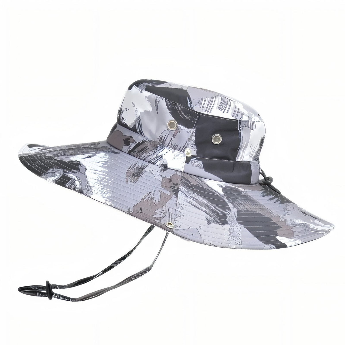 Chapeau randonnée camouflage à large bord avec jugulaire | Esprit Baroudeur