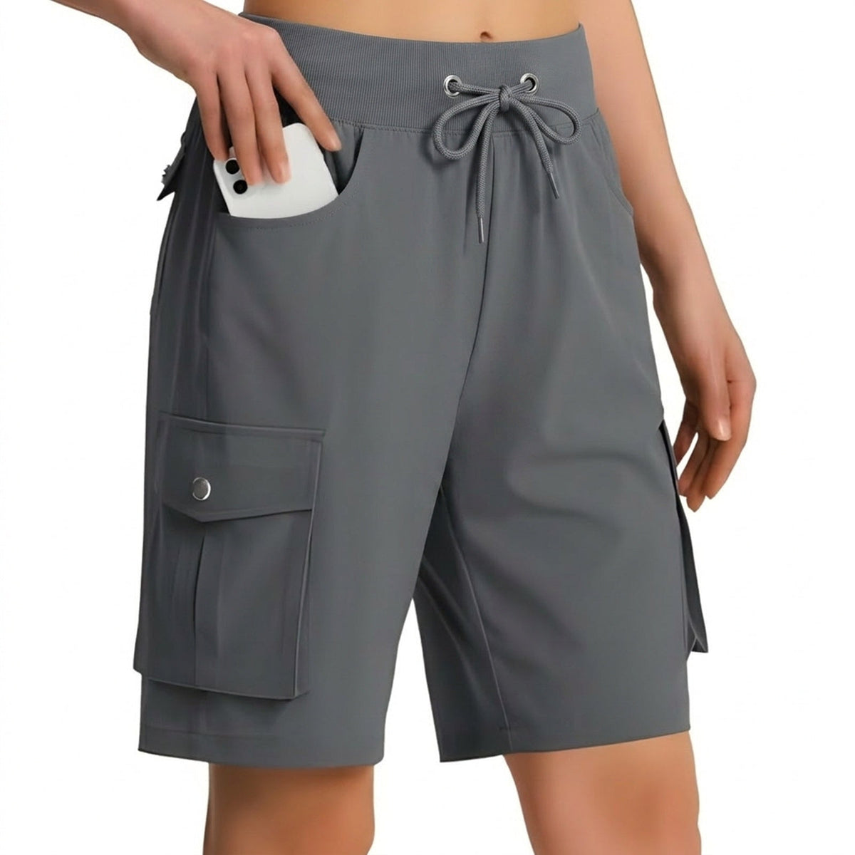 Short long randonnée avec poches cargo et ceinture élastique | Esprit Baroudeur