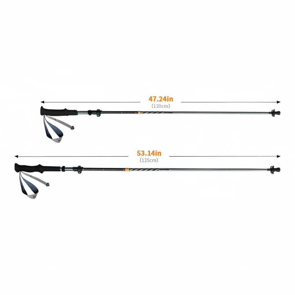 Bâton de randonnée pliable en carbone ultraléger