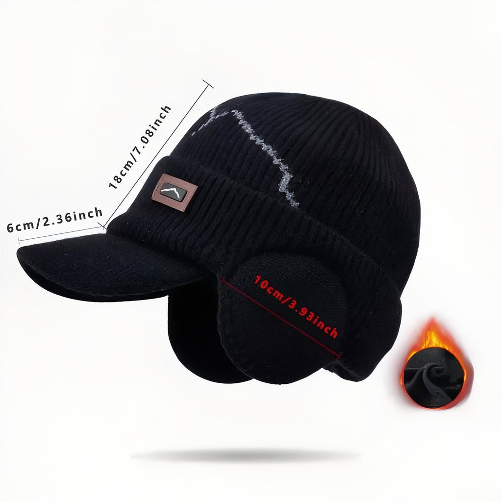 Bonnet casquette hiver avec visière et cache-oreilles | Esprit Baroudeur