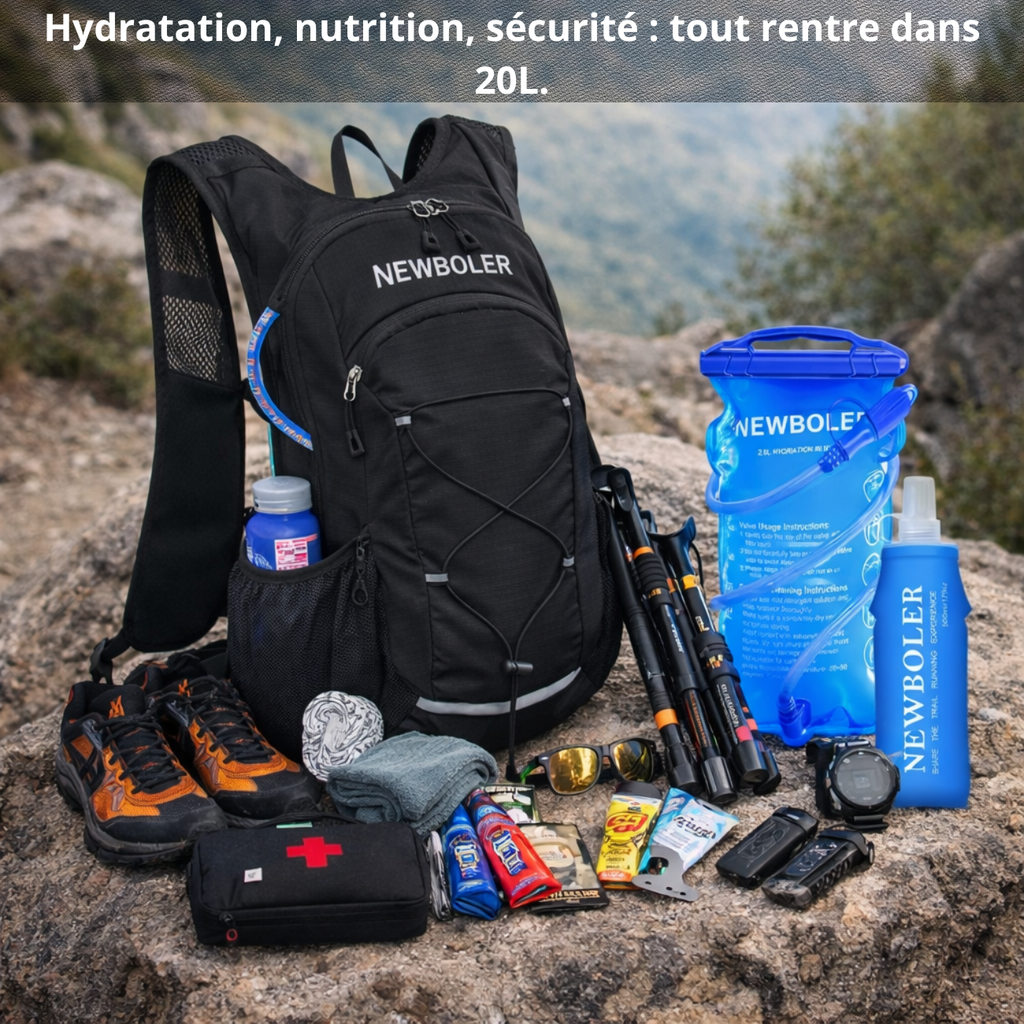 Sac à dos trail 20L léger pour course et randonnée | Esprit Baroudeur