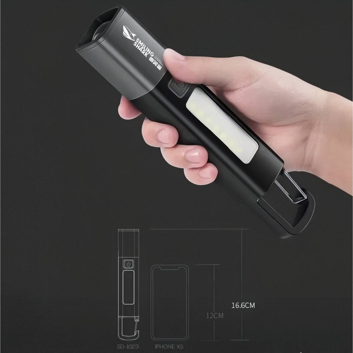 Lampe de poche randonnée rechargeable USB avec mousqueton | Esprit Baroudeur