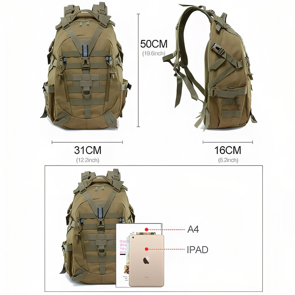 Sac à dos randonnée militaire 40L camouflage tactique | Esprit Baroudeur