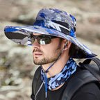Chapeau randonnée camouflage à large bord avec jugulaire | Esprit Baroudeur