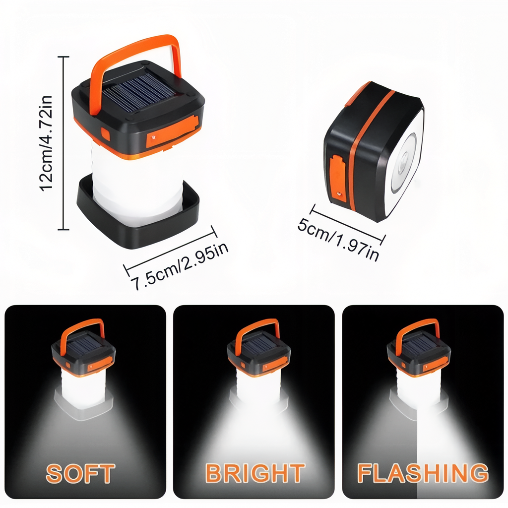 Lanterne solaire pliable de camping rechargeable LED | Esprit Baroudeur