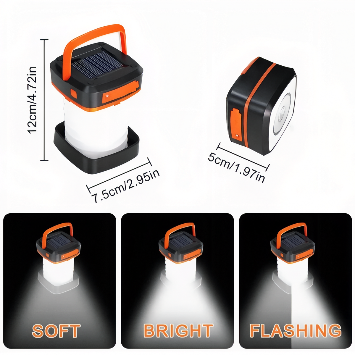 Lanterne solaire pliable de camping rechargeable LED | Esprit Baroudeur