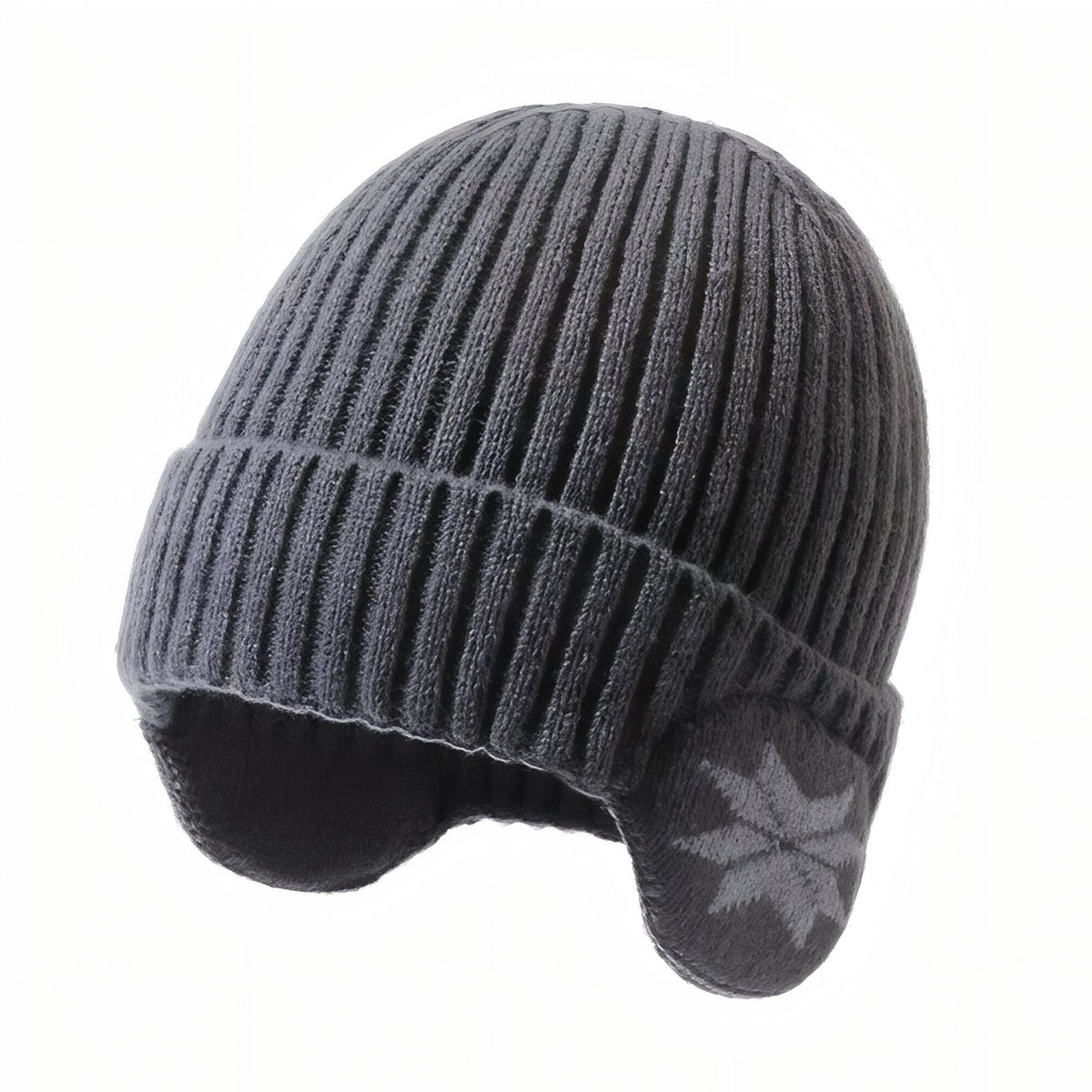 Bonnet cache-oreille tricoté motif flocon hiver | Esprit Baroudeur