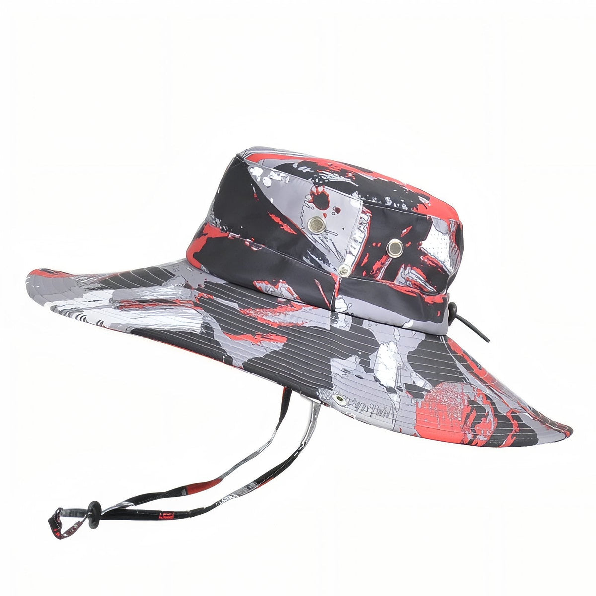 Chapeau randonnée camouflage à large bord avec jugulaire | Esprit Baroudeur