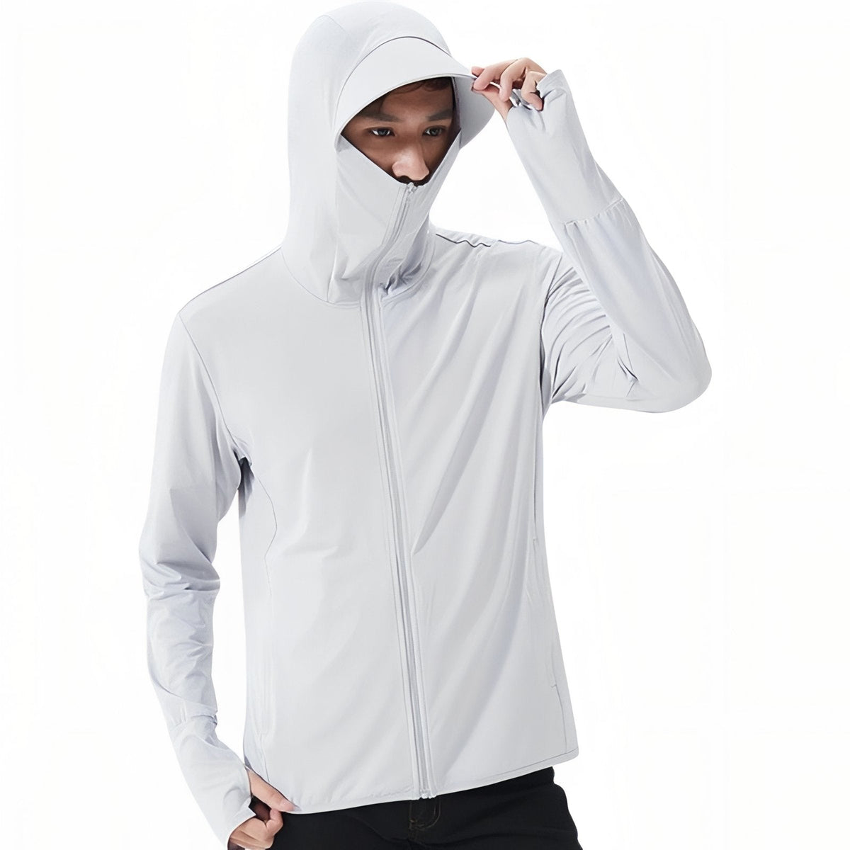 Veste anti-UV UPF 50+ à capuche et cache-visage intégré | Esprit Baroudeur