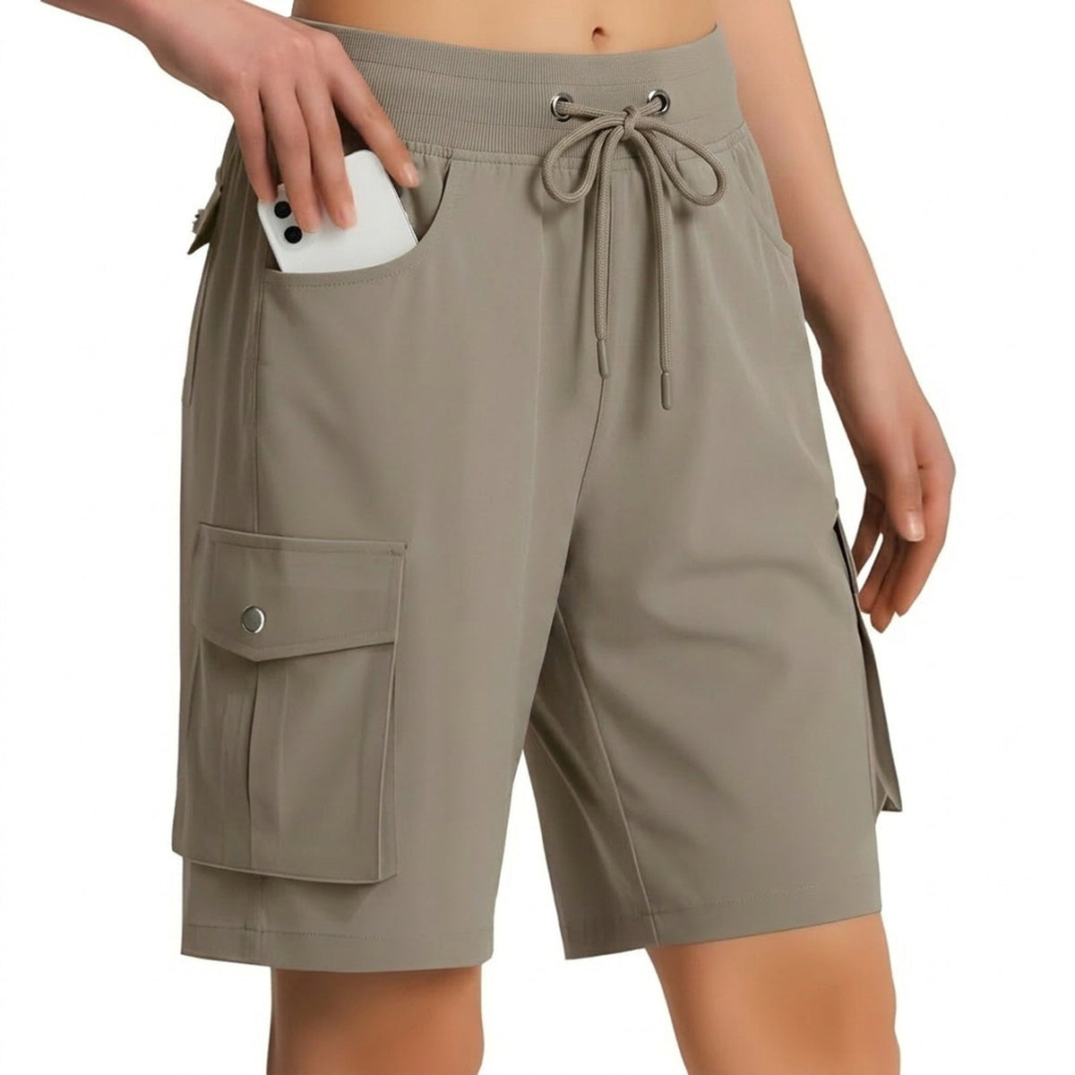 Short long randonnée avec poches cargo et ceinture élastique | Esprit Baroudeur