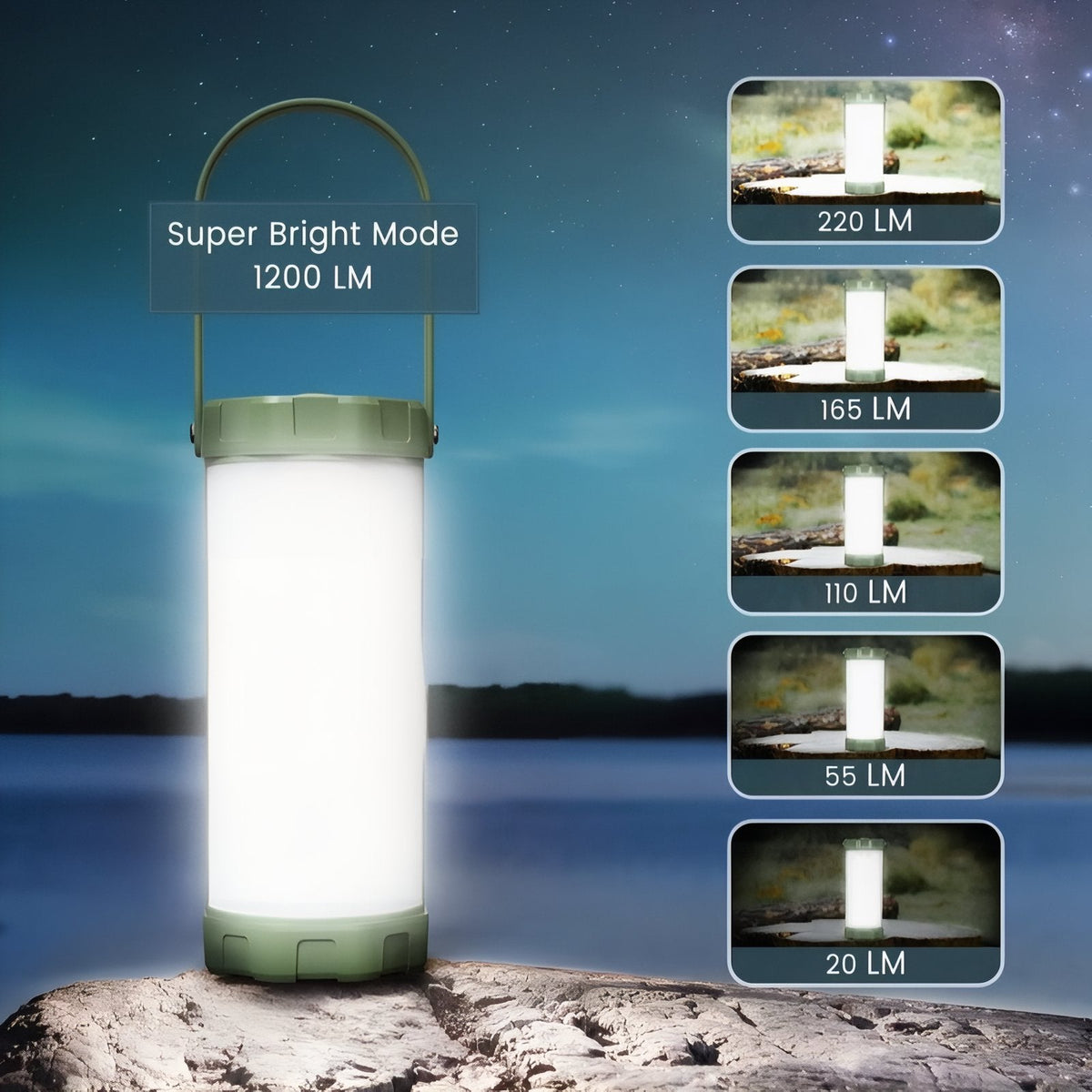 Lanterne puissante rechargeable LED camping randonnée portable | Esprit Baroudeur
